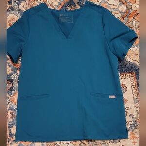 FIGS Technical Collection Scrub Top Large Teal Medical Uniform
